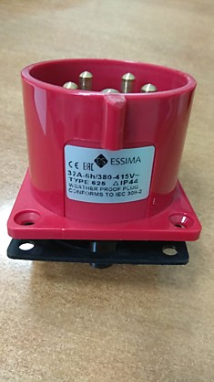 Вилка силовая встраиваемая 3P+N+E 32A 400V IP44 - 625-6